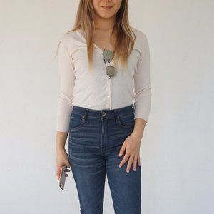 J crew crew neck pink cardigan size S.